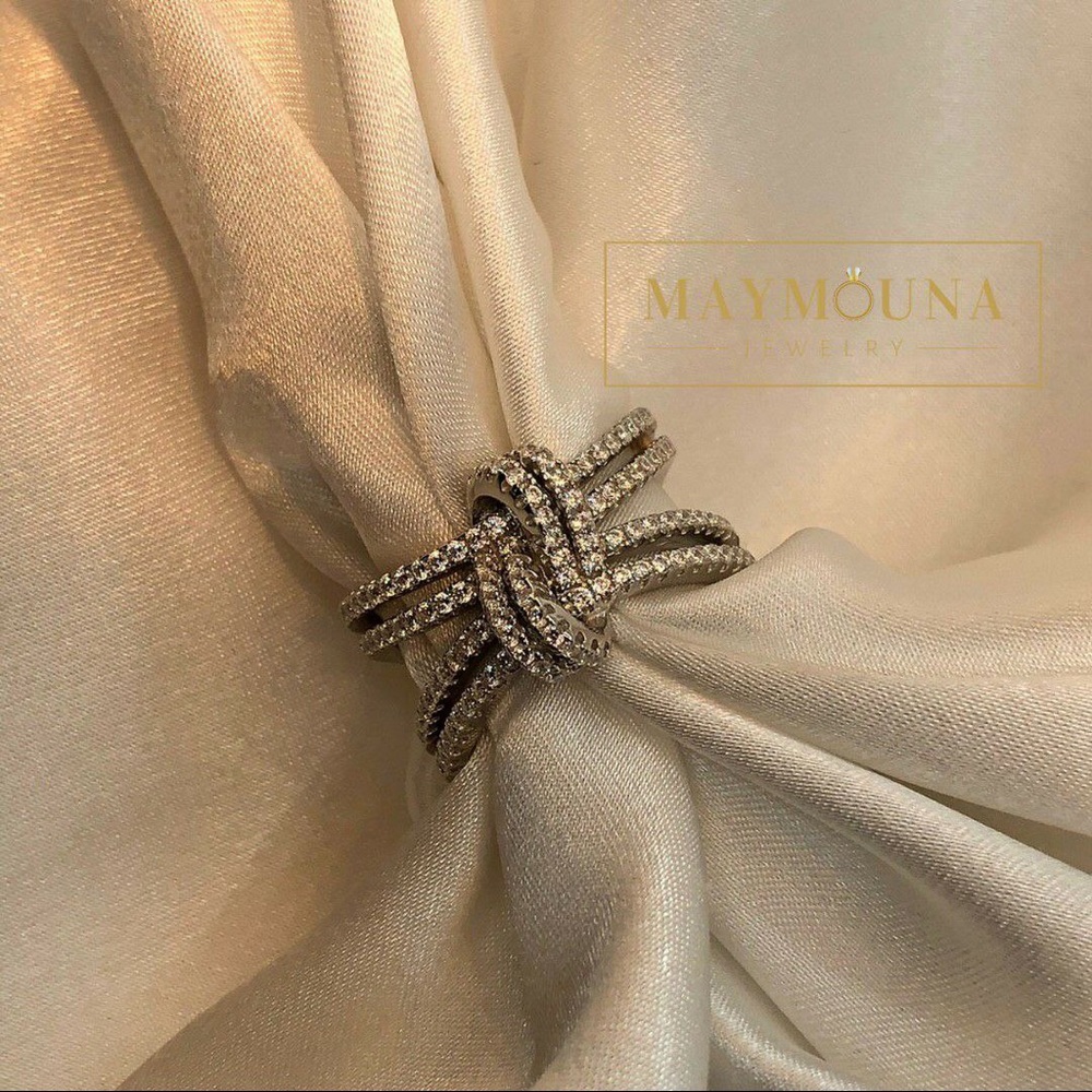 RESTOCKED‼️925 Sterling Silver Knot CZ Ring